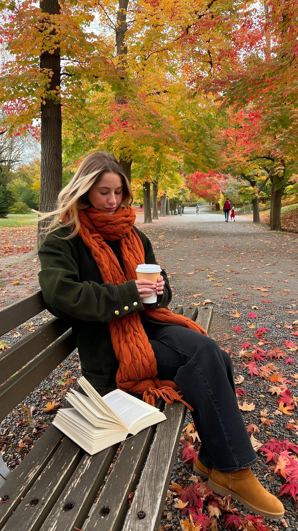 Autumn Park Bench