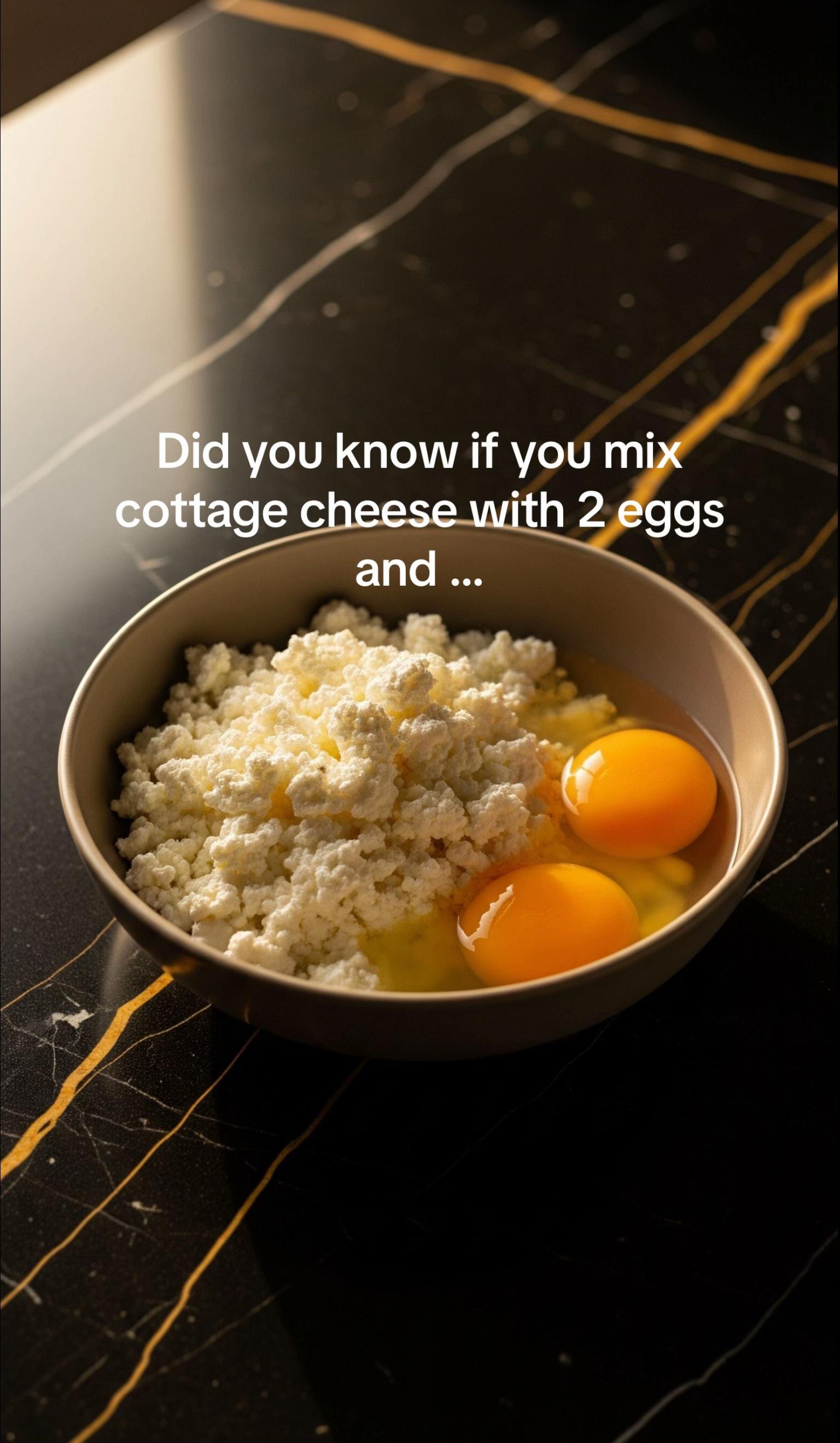 Did you know if you mix
cottage cheese with 2 eggs
and ...
