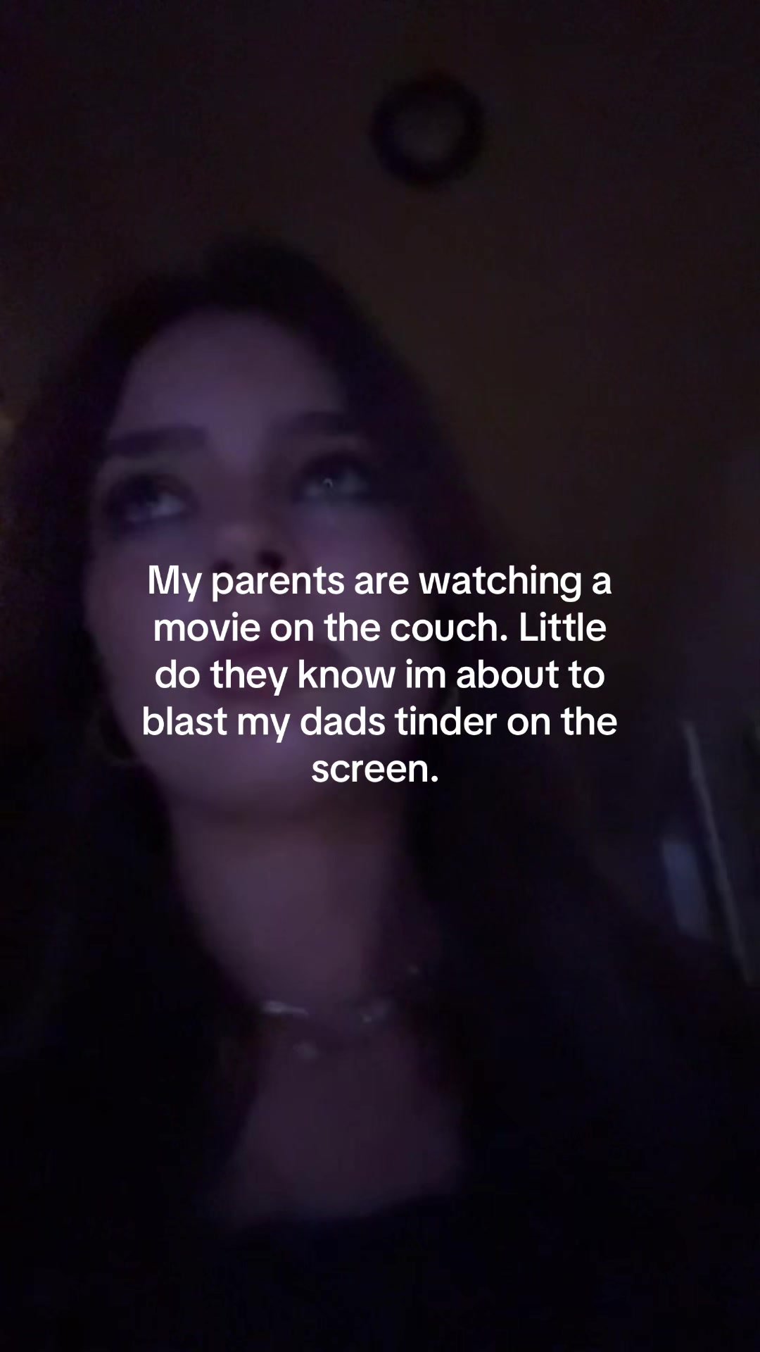 My parents are watching a
movie on the couch. Little
do they