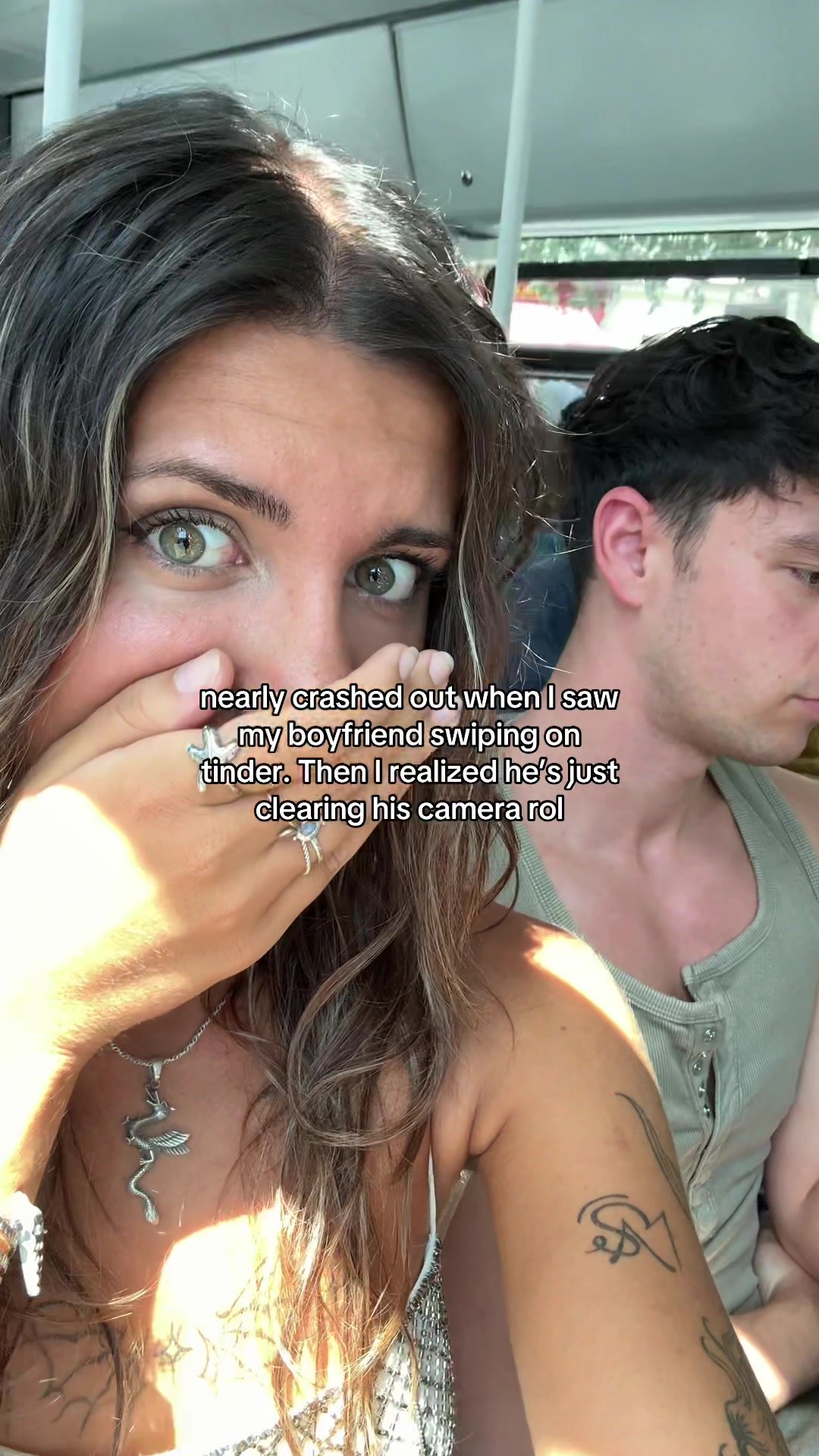 nearly crashed out when I saw
my boyfriend swiping on
tinder