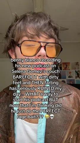 benny blanco recording
his new podcast on
Selena Gomez's cou