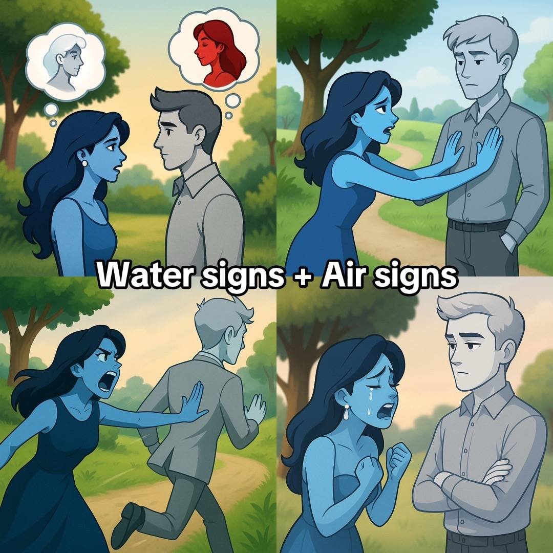 Water signs + Air signs